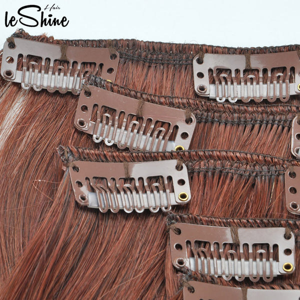 【C4】Human Hair Clip Extensions 24 Inch Blonde Virgin Weft Brazilian Indian Fast Shipping