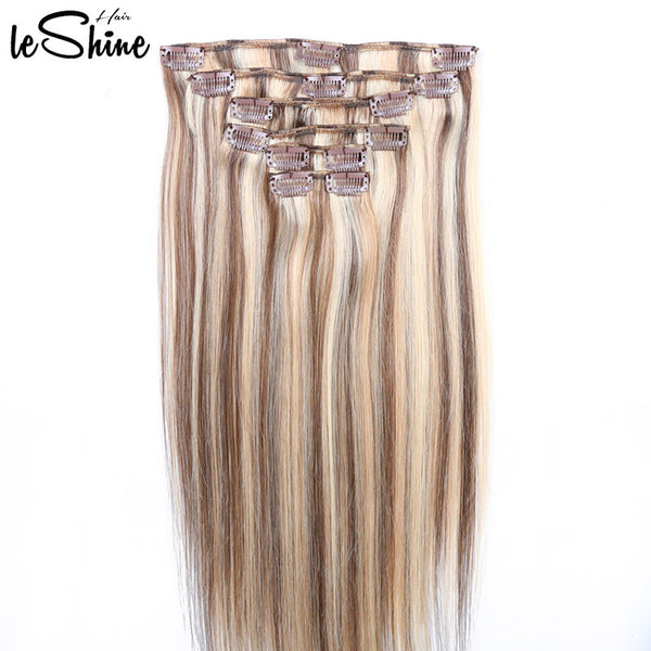 【C7】LeShineHair Straight Colorful Crochet Braids With Human Comb Hair Extension